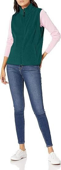 Green Fleece Zip-Up Vest image 4